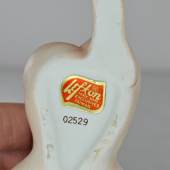 Vintage Lefton Porcelain Pig Figurine Lying Down #02529 - Picture 8 of 8